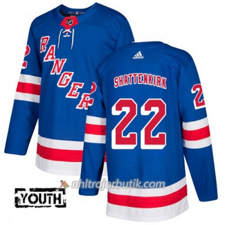 Barn Ishockey New York Rangers Tröja Kevin Shattenkirk 22 Adidas 2017-2018 Blå Authentic